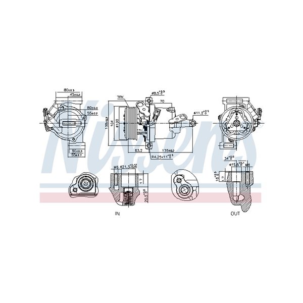 Kompressor, klimatanläggning 12V Nissens 891074 NISSENS