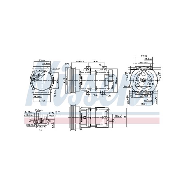 Kompressor, klimatanläggning 12V Nissens 89191 NISSENS