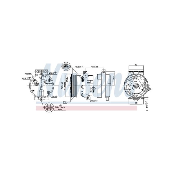 Kompressor, klimatanläggning 12V Nissens 89218 NISSENS