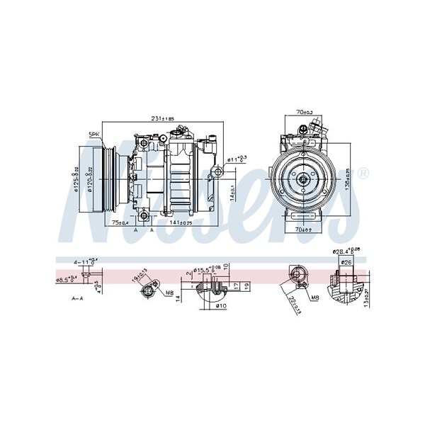 Kompressor, klimatanläggning 12V Nissens 89232 NISSENS