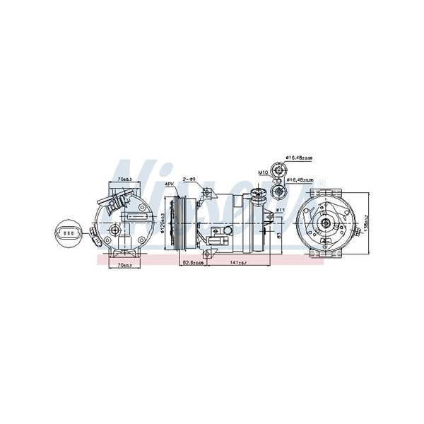Kompressor, klimatanläggning 12V Nissens 89258 NISSENS