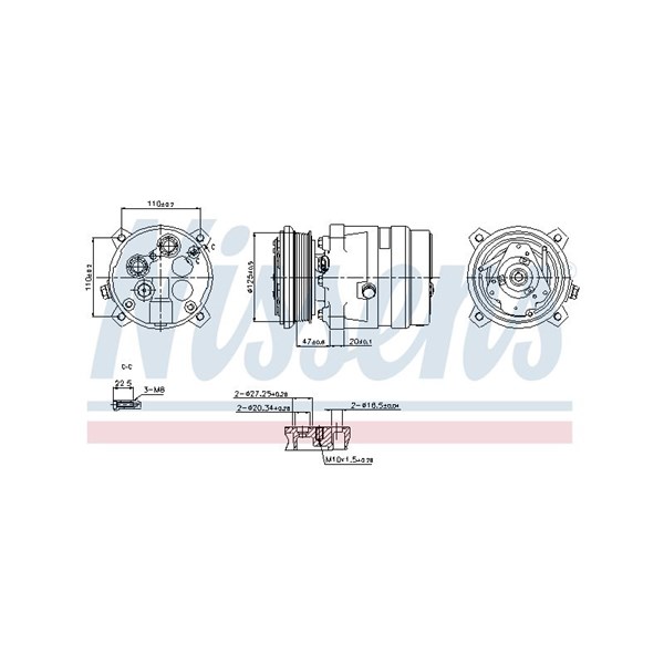 Kompressor, klimatanläggning 24V Nissens 89259 NISSENS