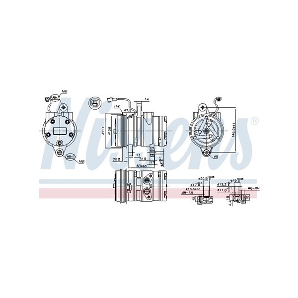 Kompressor, klimatanläggning 12V Nissens 89261 NISSENS
