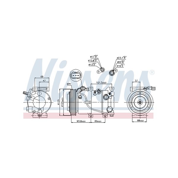 Kompressor, klimatanläggning 12V Nissens 89306 NISSENS