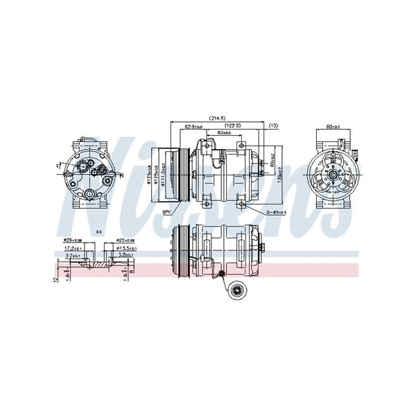 Kompressor, klimatanläggning 12V Nissens 89317 NISSENS