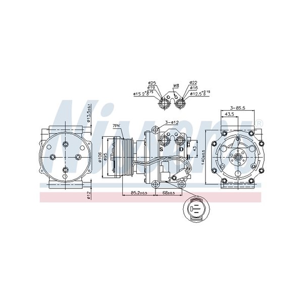 Kompressor, klimatanläggning 12V Nissens 89331 NISSENS