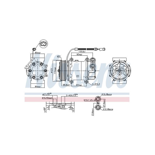 Kompressor, klimatanläggning 12V Nissens 89339 NISSENS