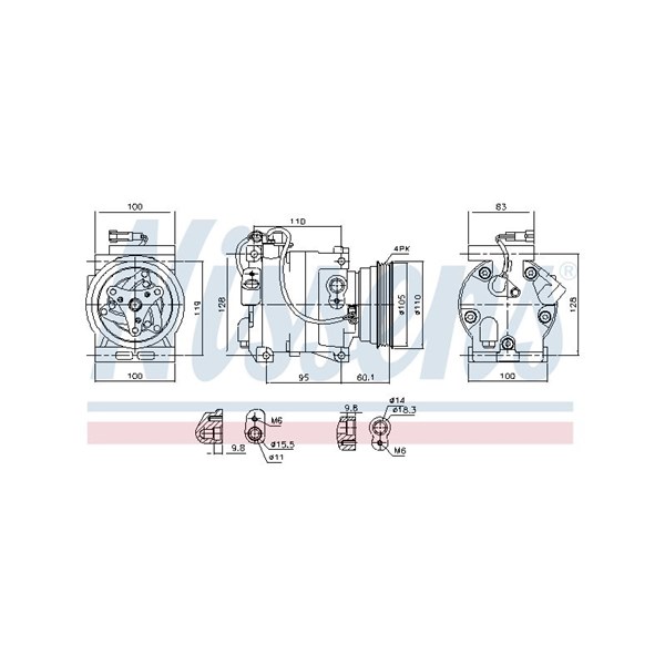 Kompressor, klimatanläggning 12V Nissens 89364 NISSENS