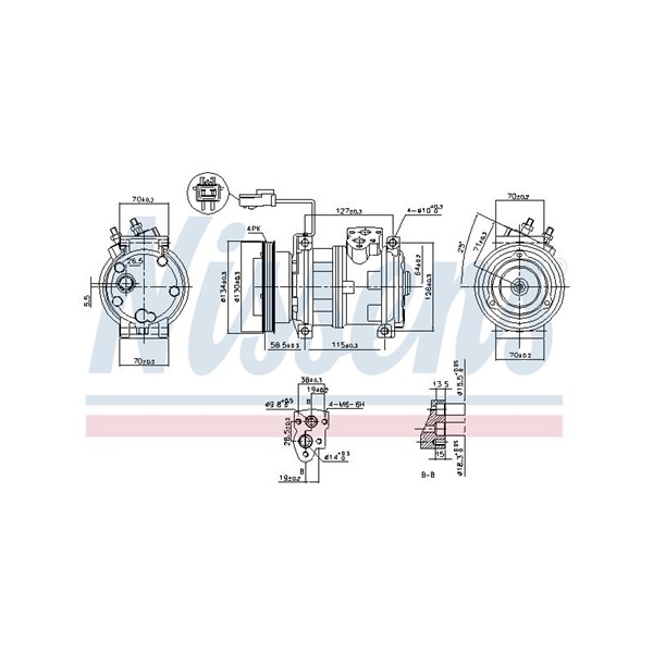 Kompressor, klimatanläggning 12V Nissens 89382 NISSENS