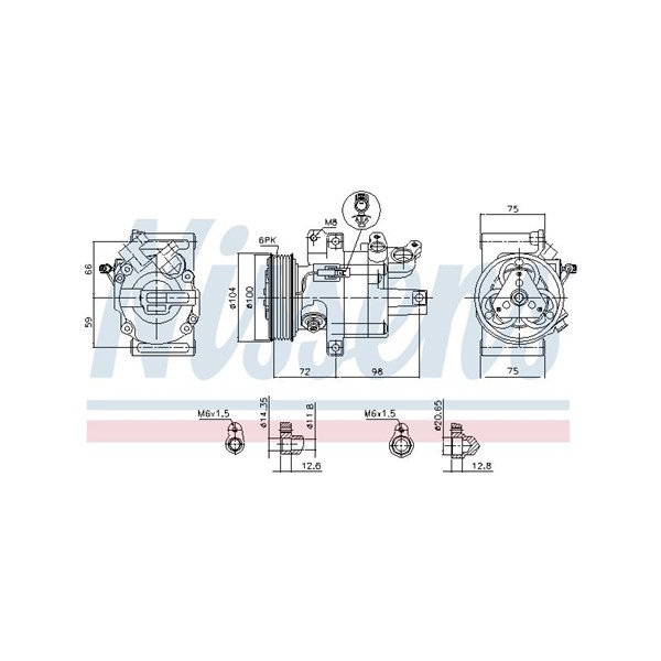 Kompressor, klimatanläggning 12V Nissens 89399 NISSENS