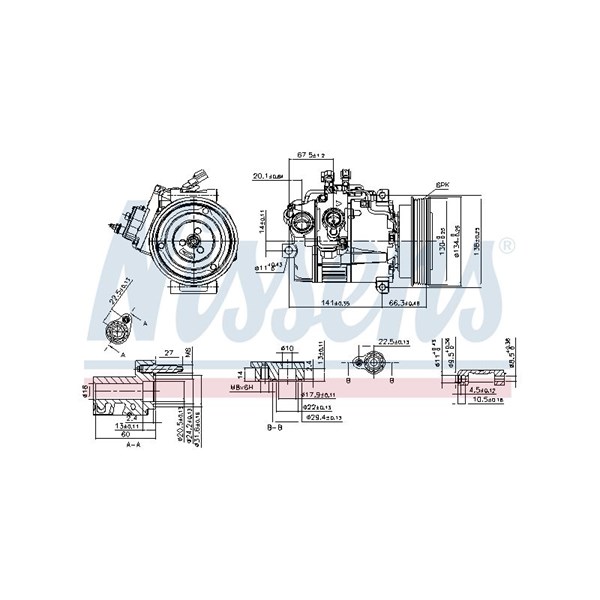 Kompressor, klimatanläggning 12V Nissens 89462 NISSENS
