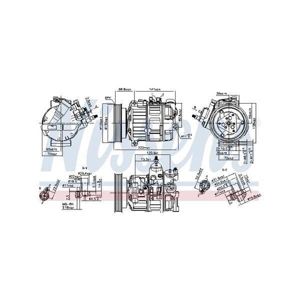 Kompressor, klimatanläggning 12V Nissens 89463 NISSENS