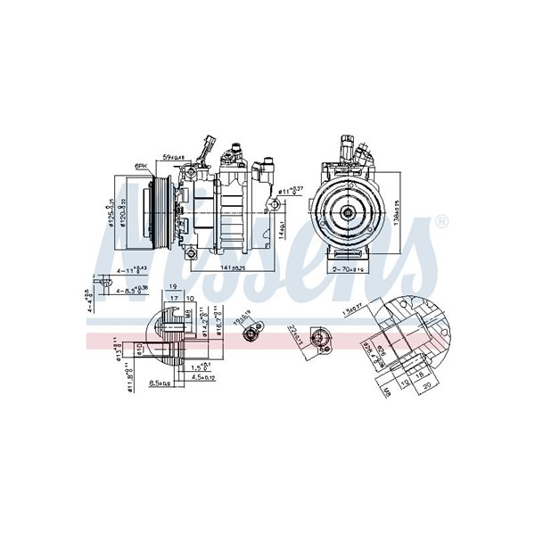 Kompressor, klimatanläggning 12V Nissens 89488 NISSENS