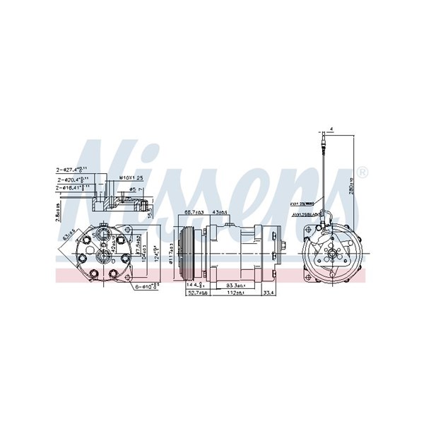 Kompressor, klimatanläggning 12V Nissens 89489 NISSENS