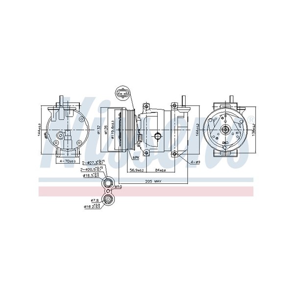 Kompressor, klimatanläggning 12V Nissens 89492 NISSENS