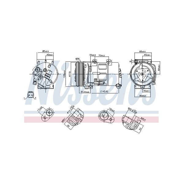 Kompressor, klimatanläggning 12V Nissens 89493 NISSENS
