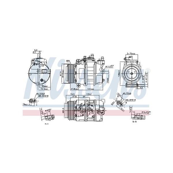 Kompressor, klimatanläggning 12V Nissens 89496 NISSENS