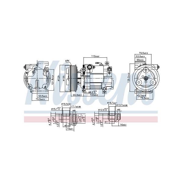 Kompressor, klimatanläggning 12V Nissens 89549 NISSENS