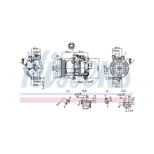 Kompressor, klimatanläggning 12V Nissens 89554 NISSENS