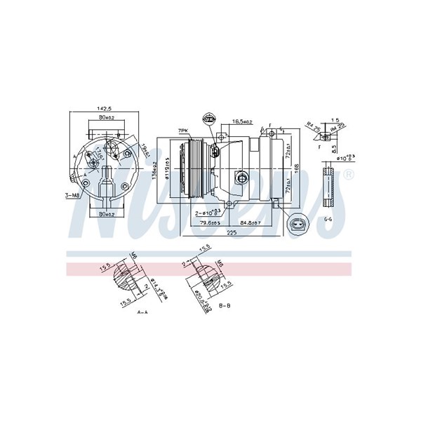Kompressor, klimatanläggning 12V Nissens 89587 NISSENS