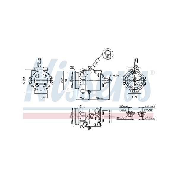 Kompressor, klimatanläggning 12V Nissens 89591 NISSENS