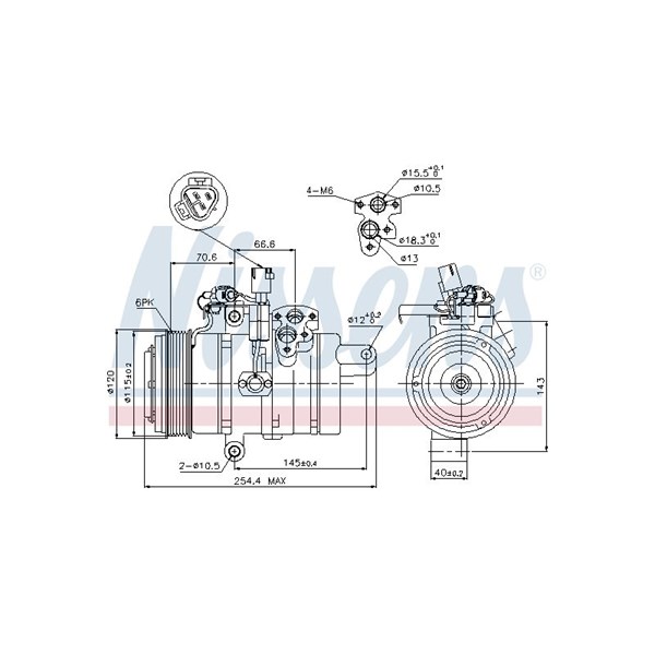 Kompressor, klimatanläggning 12V Nissens 89607 NISSENS