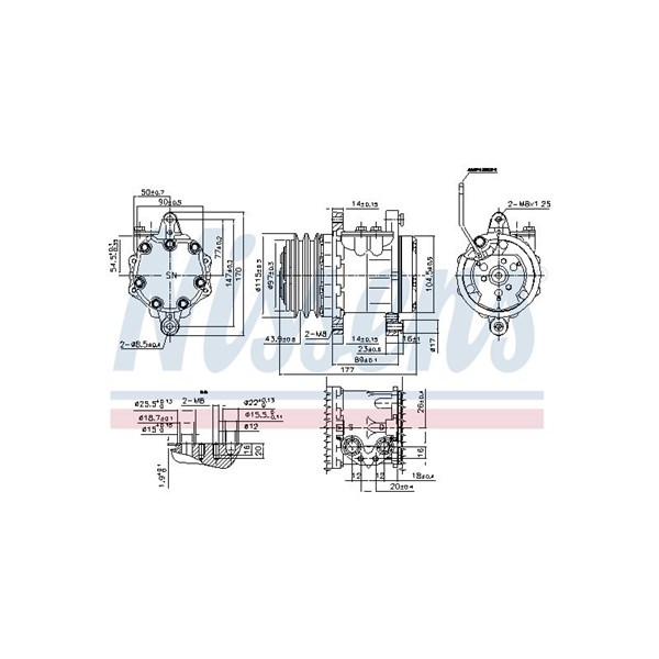 Kompressor, klimatanläggning 12V Nissens 89691 NISSENS