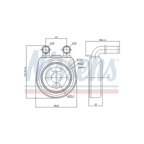 Oljekylare, motor Nissens 90701 NISSENS