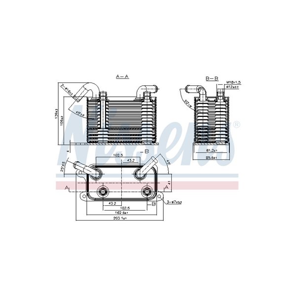 Oljekylare, automatisk transmission Nissens 90722 NISSENS