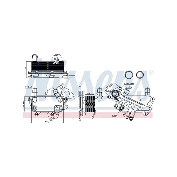 Oljekylare, automatisk transmission Nissens 90732 NISSENS