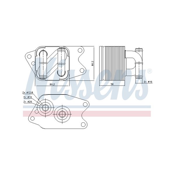 Oljekylare, automatisk transmission Nissens 90733 NISSENS