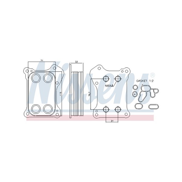 Oljekylare, motor Nissens 90739 NISSENS
