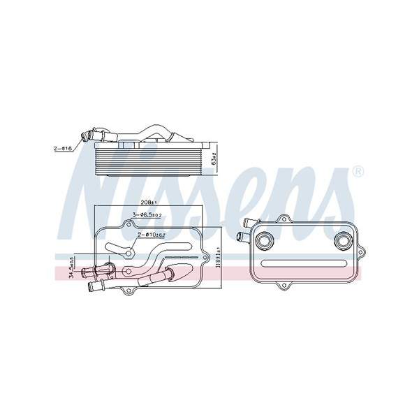 Oljekylare, automatisk transmission Nissens 90782 NISSENS