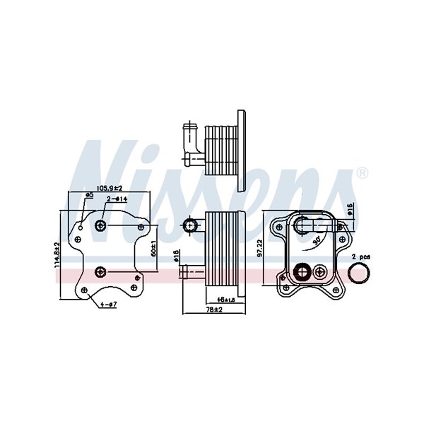 Oljekylare, motor Nissens 90801 NISSENS