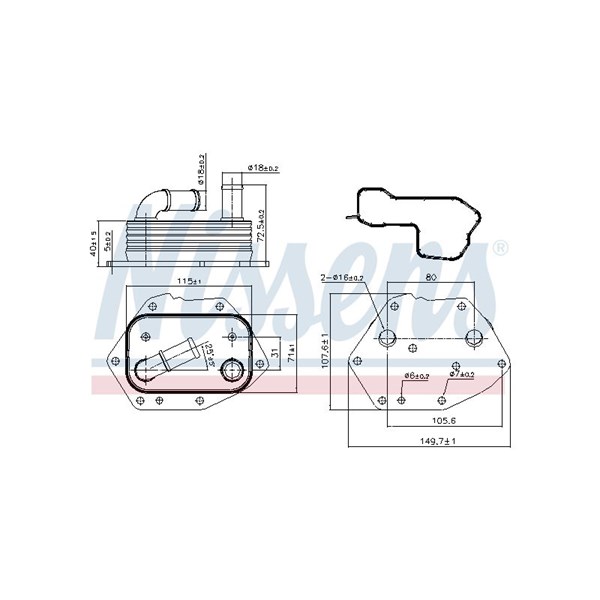 Oljekylare, motor Nissens 90808 NISSENS