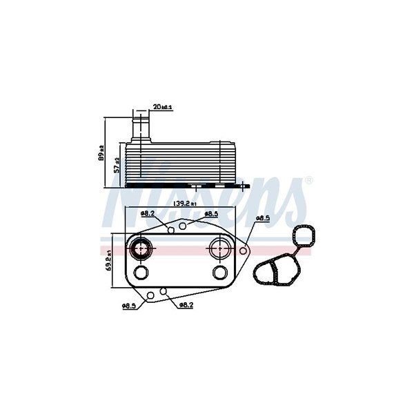Oljekylare, motor Nissens 90890 NISSENS