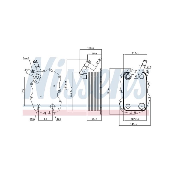 Oljekylare, motor Nissens 90917 NISSENS