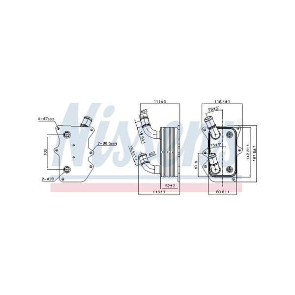 Oljekylare, motor Nissens 90919 NISSENS