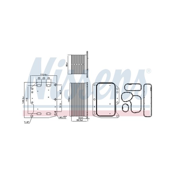Oljekylare, motor Nissens 90922 NISSENS