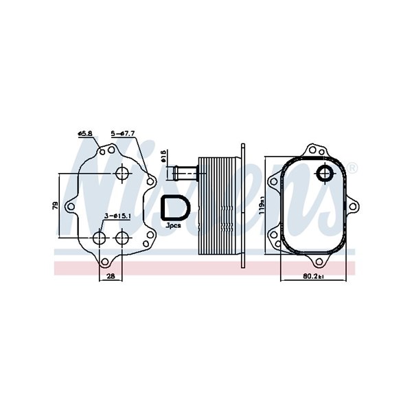 Oljekylare, motor Nissens 90960 NISSENS