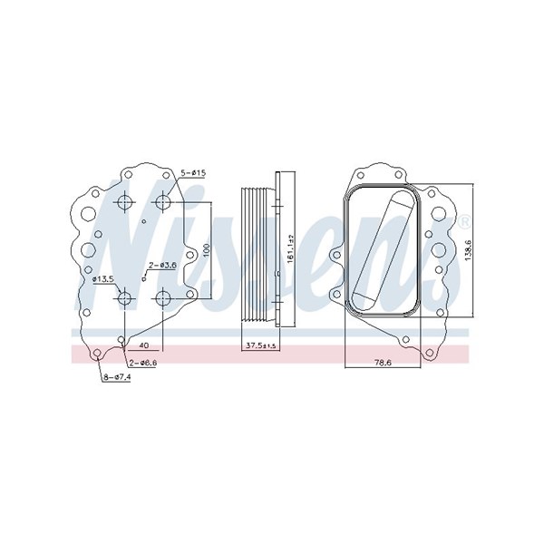 Oljekylare, motor Nissens 91108 NISSENS