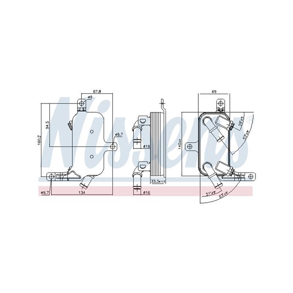 Oljekylare, automatisk transmission Nissens 91109 NISSENS