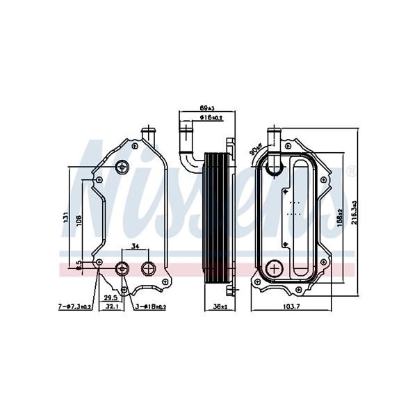 Oljekylare, motor Nissens 91117 NISSENS