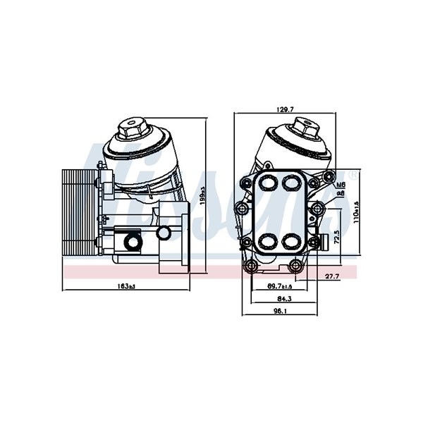 Oljekylare, motor Nissens 91154 NISSENS