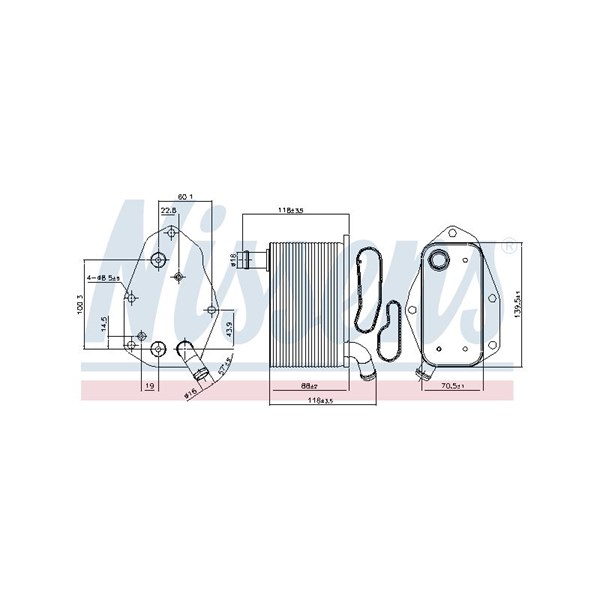 Oljekylare, motor Nissens 91159 NISSENS