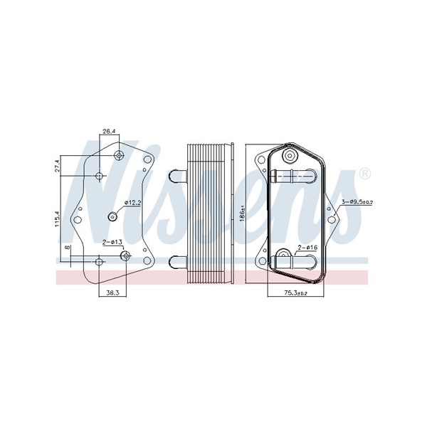 Oljekylare, automatisk transmission Nissens 91160 NISSENS