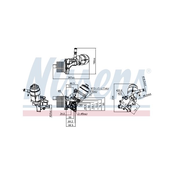 Oljekylare, motor Nissens 91161 NISSENS