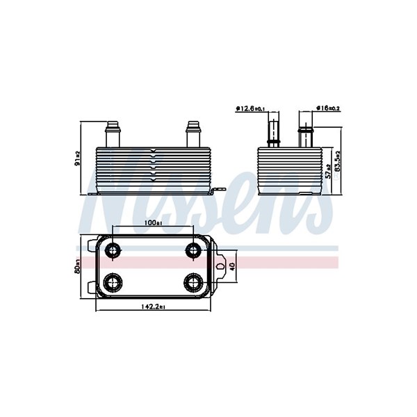 Oljekylare, automatisk transmission Nissens 91162 NISSENS