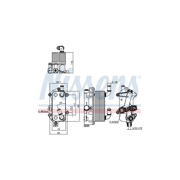 Oljekylare, motor Nissens 91182 NISSENS Oljekylare, motor Nissens 91182 NISSENS