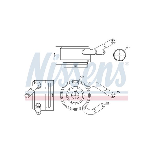 Oljekylare, motor Nissens 91190 NISSENS